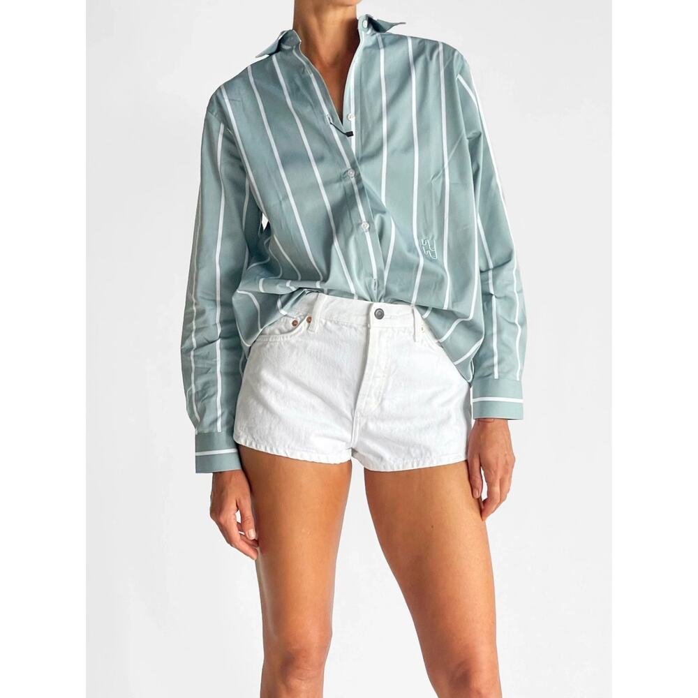 Yaitte Buoy Striped Shirt Medium Quiet Luxury Preppy Academia Old Money Coastal